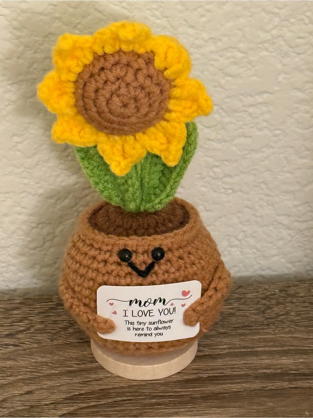 MOM I Love You Sunflower Knitted Crochet